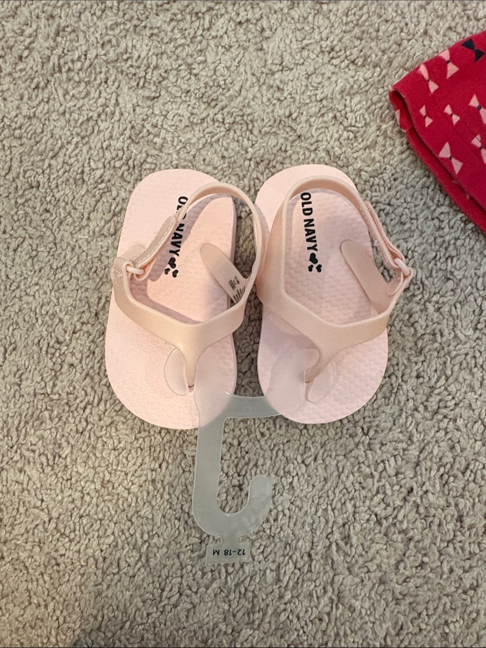 Old Navy Baby Pale Pink T-Strap Flip Flops